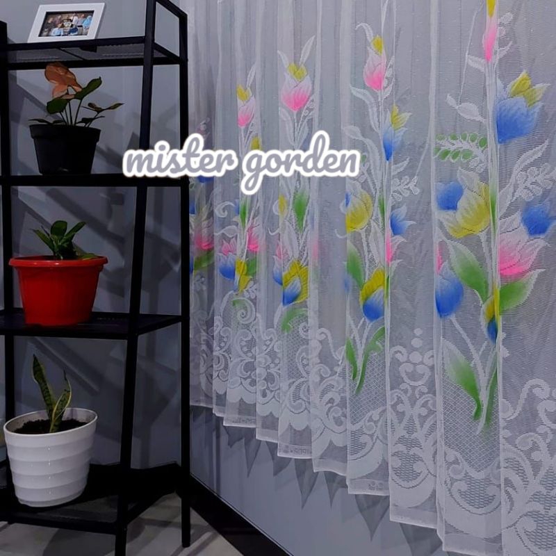 Gorden vitrase putih/GORDEN VITRASE AESTHETIC/daleman gorden polos putih transparan gorden siang
