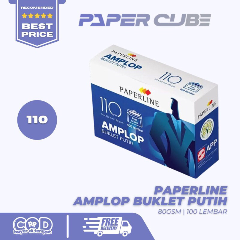 

PAPERLINE | 110 AMPLOP BUKLET PUTIH 100 LEMBAR