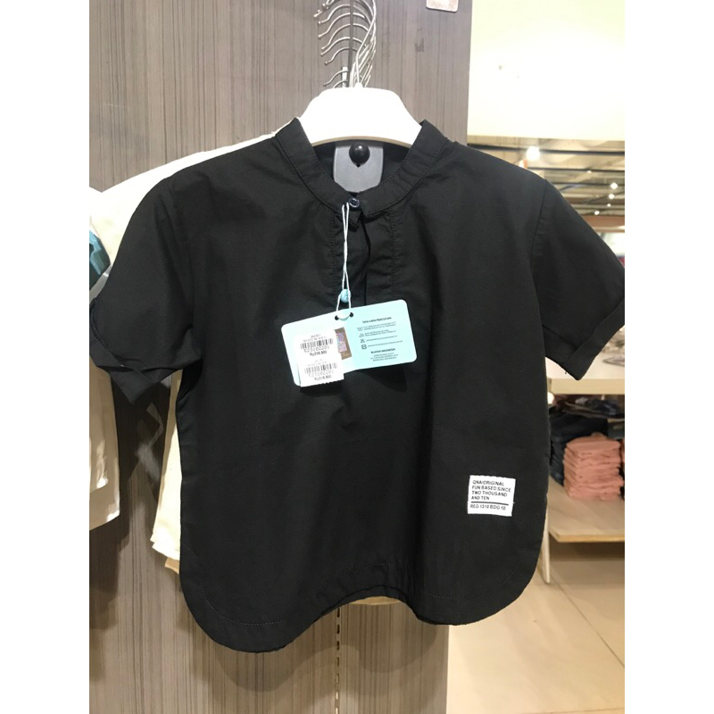 kemeja anak laki laki polos warna hitam by qna