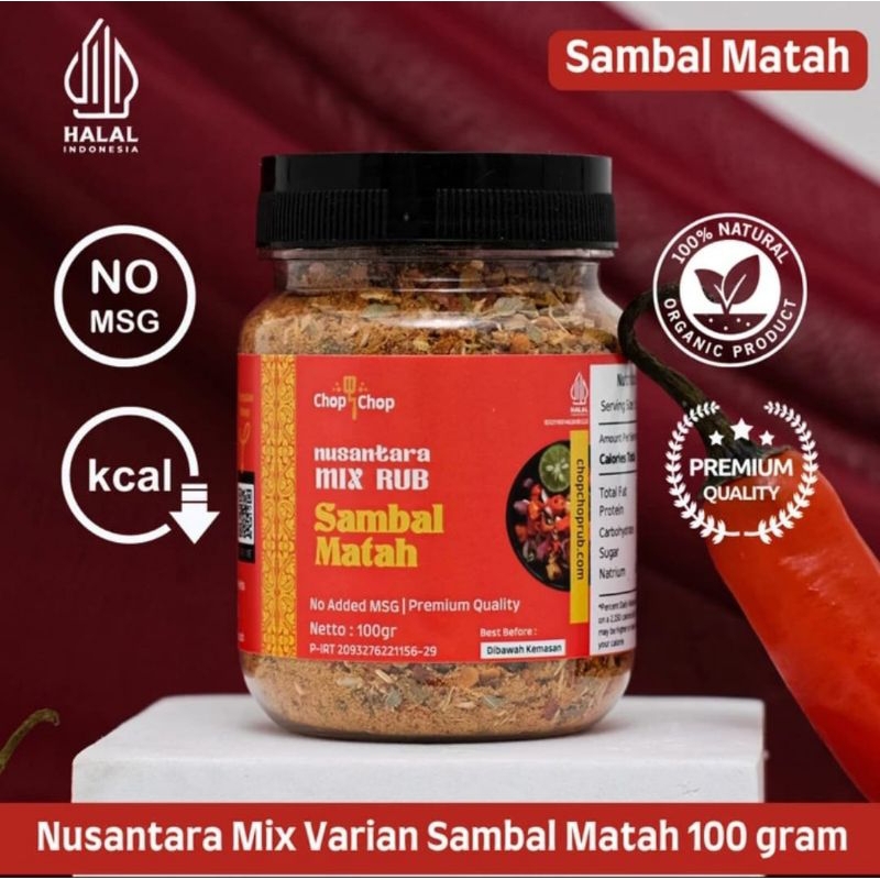 

ChopChop Nusantara Mix Rub SAMBAL MATAH Bumbu Marinasi Rendah Kalori Diet Serbaguna