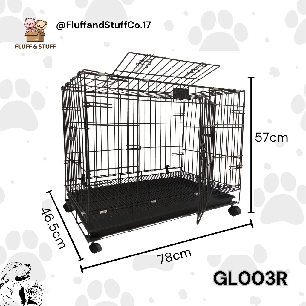 Kandang/Cage (GL003R) Kucing dan Anjing - 100% Besi - 100% Original