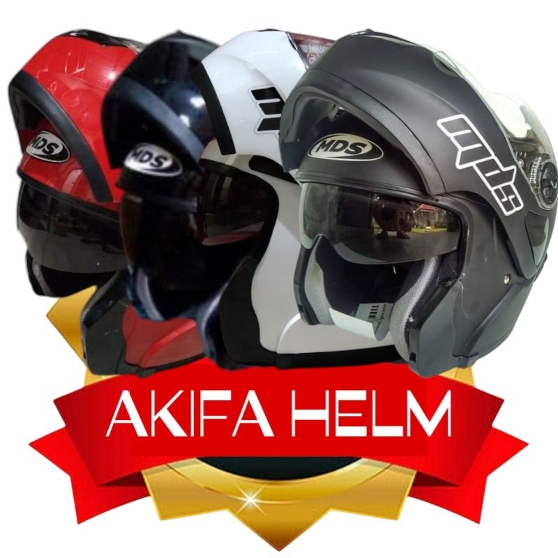COD Helm Fullface Mds Prorider Modular Black Doff Red Maron Grapit White Original