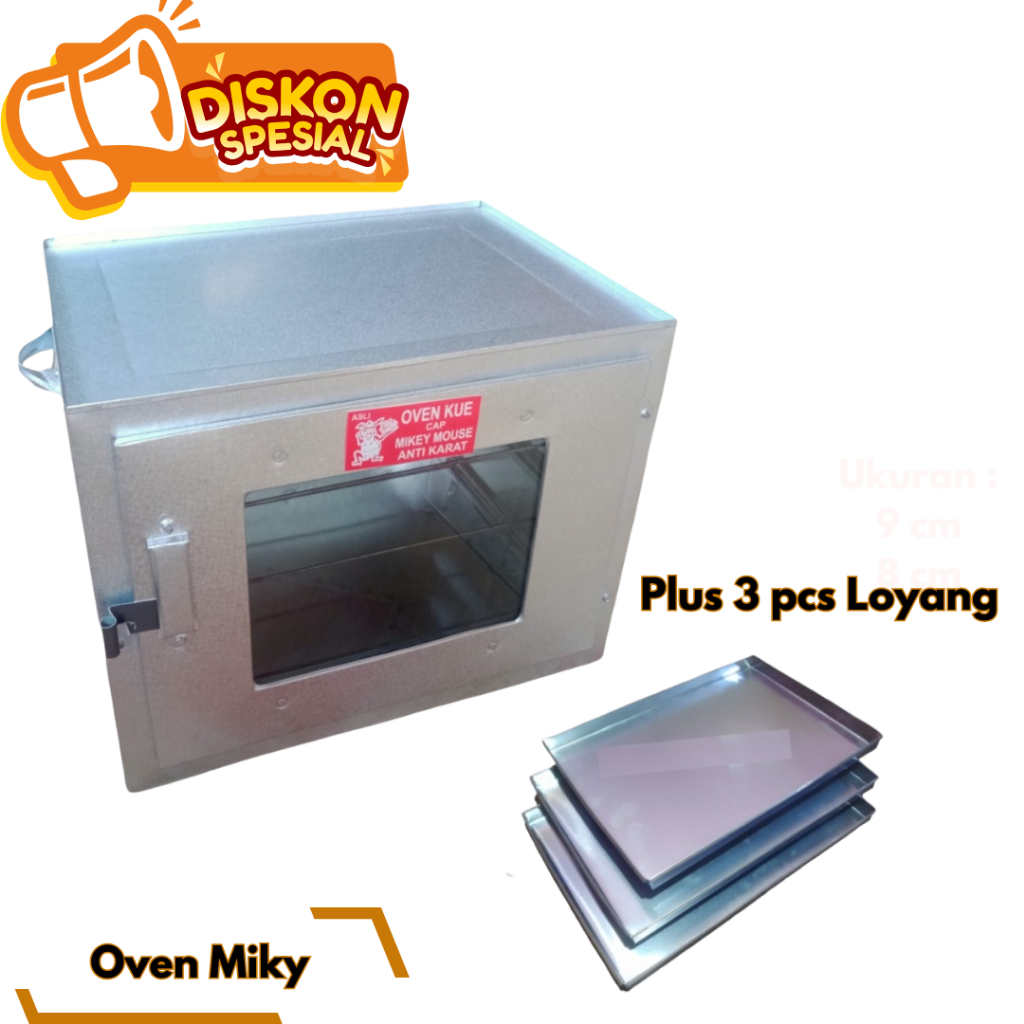 Oven Kompor Miky 3 Susun Plus 3 pcs Loyang  / Oven Tangkring Kompor Gas