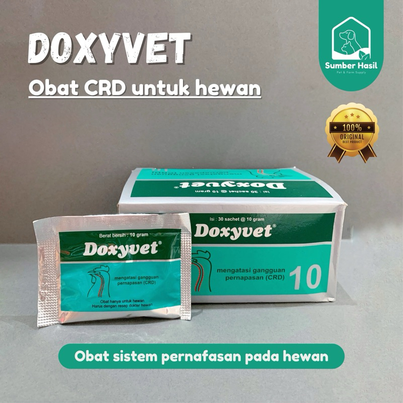 DOXYVET 10GR / OBAT CRD / OBAT PERNAPASAN AYAM UNGGAS / OBAT AYAM NGOROK ORIGINAL