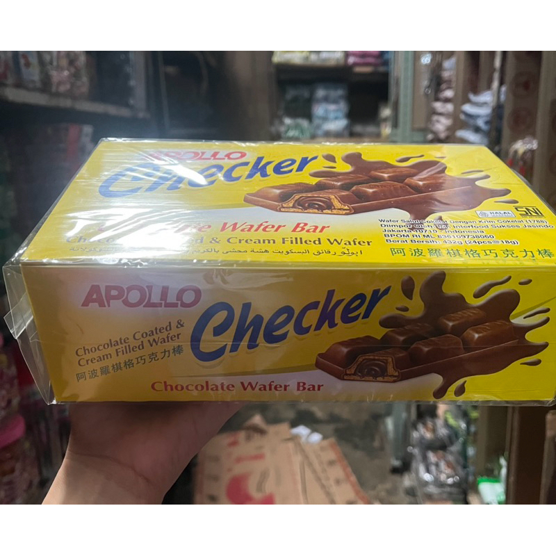 

(ISI 24pcs/ box ) APOLLO CHECKER CHOKELAT WAFER BAR