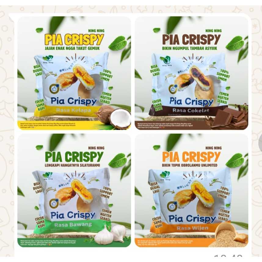 

6 pcs Pia Crispy Ning Ning / Bakpia 4 varian rasa