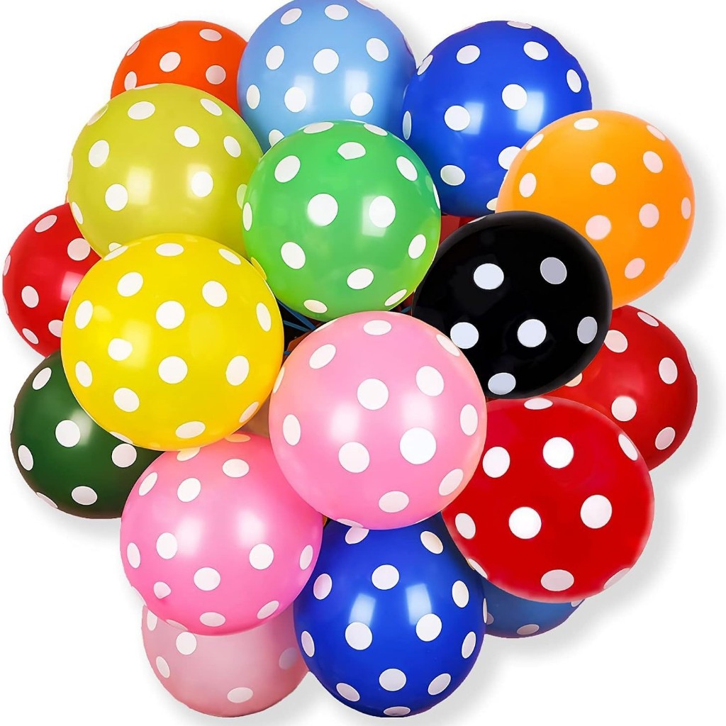 Balon Polkadot Tebal 50 Pcs 100 Pcs / Balon Ulang Tahun / Balon HBD 12 inch / Balon Dekorasi / Balon