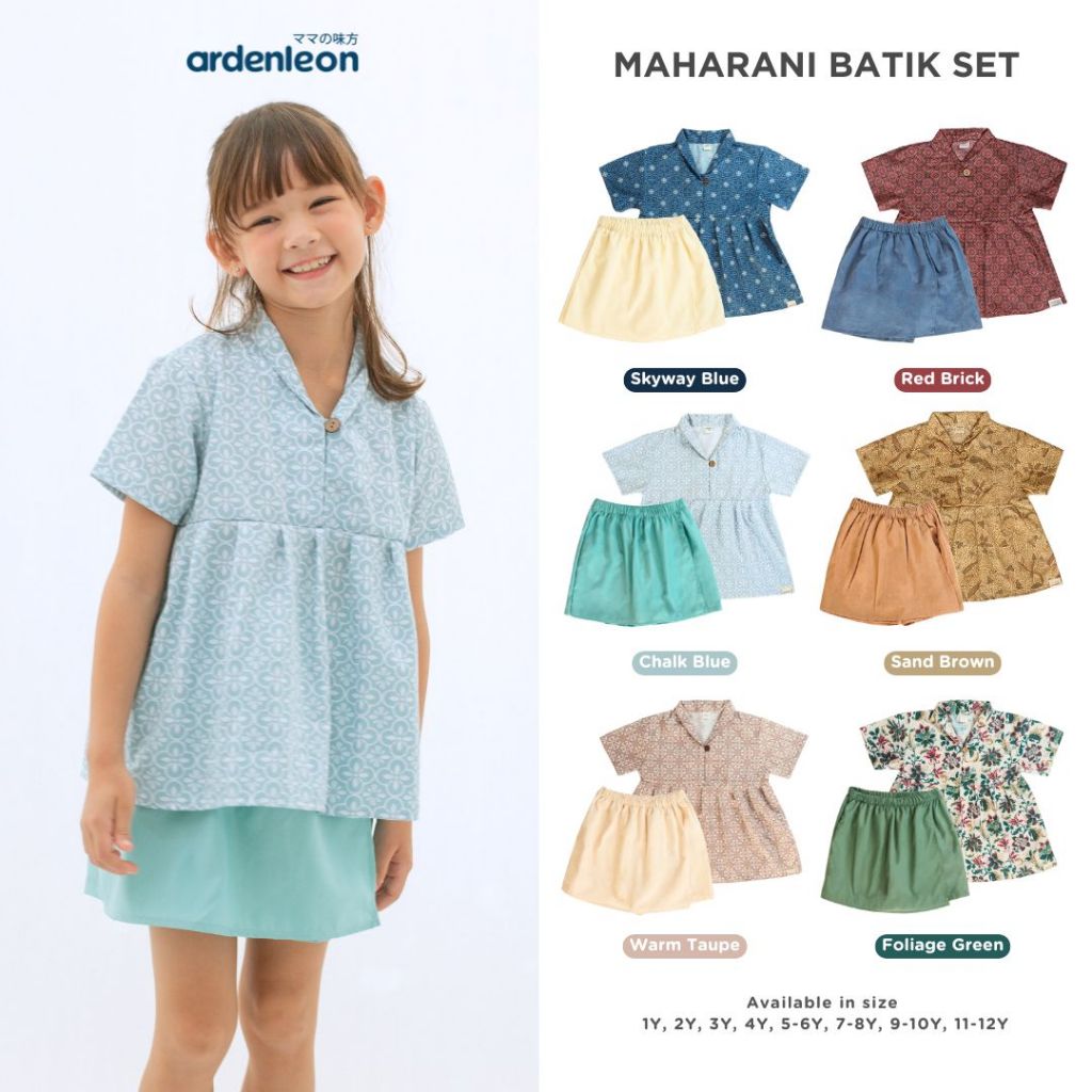 ARDENLEON Setelan Anak Perempuan Maharani Batik Set