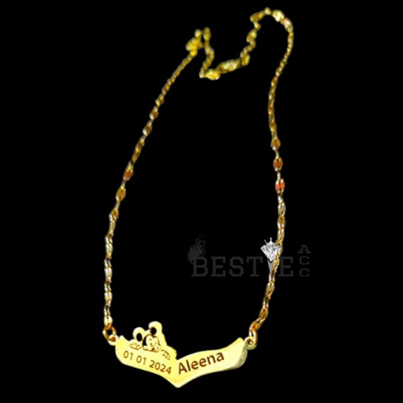 kalung nama laser miki mouse