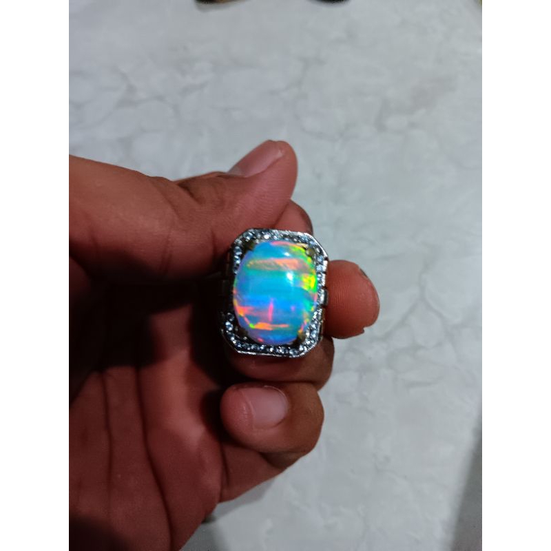 cincin batu kalimaya pelangi