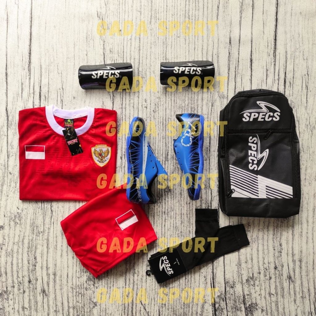 Gada Sport - Sepatu Futsal Specs Anak Paket Lengkap Komponen Premium Lokal Sol Karet