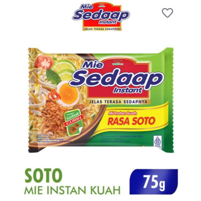 

Mie Sedaap Soto Instan Kuah 75gr 1dus