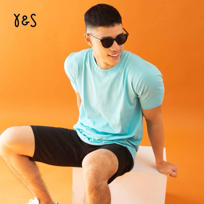 YARN & SPINDLE Basic T-shirt Cotton Combed 30s Ultrasoft Light Blue - Kaos Polos Pria Lengan Pendek