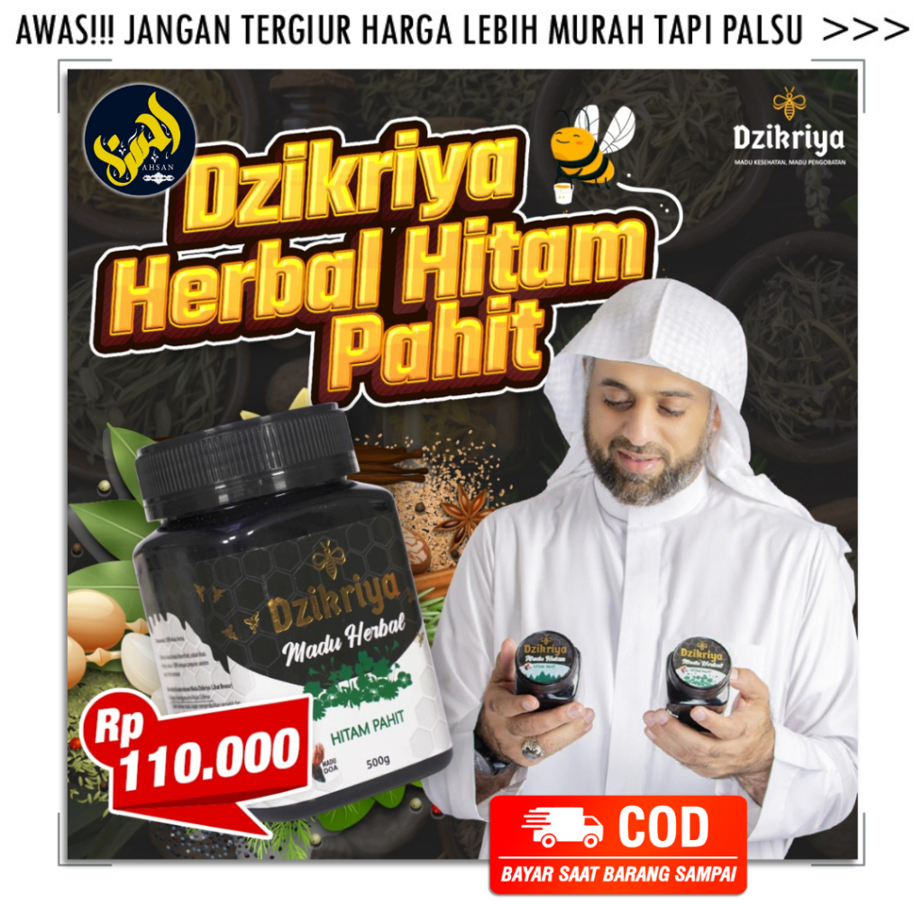 

Dzikriya Madu Herbal Hitam Pahit 500g - Honey Murni Asli 100%