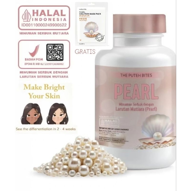 BPOM VEGAN GLUTATHIONE PEMUTIH BADAN PEARL-GLUTATHIONE POWDER SUPLEMENT (50 HARI)