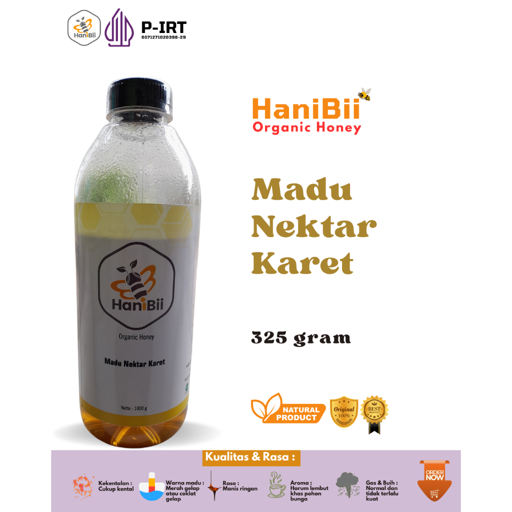 

Madu Murni Asli Nektar Karet Netto 1 Kg HaniBii Maduku Lulus Uji Lab