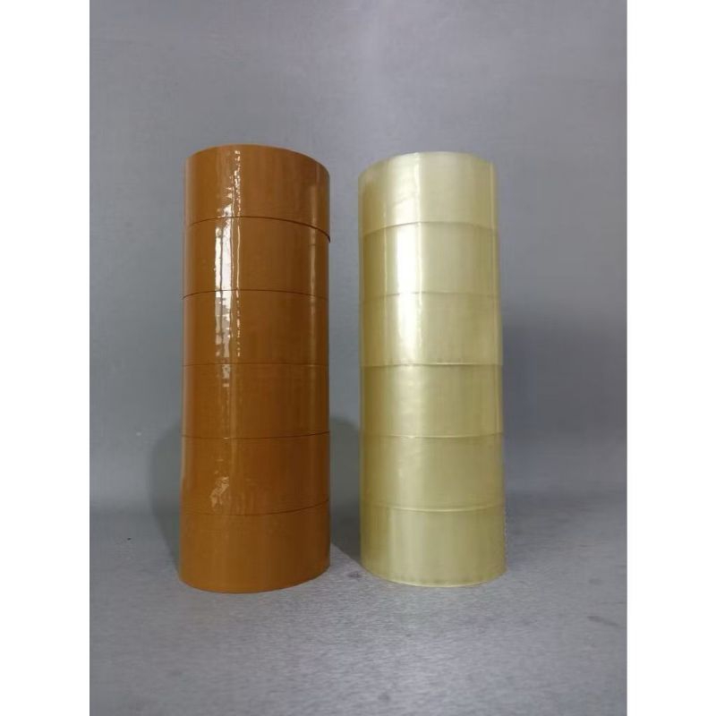 

1pc lakban bening dan coklat || isolasi bening coklat 45mm 90yard 100yard