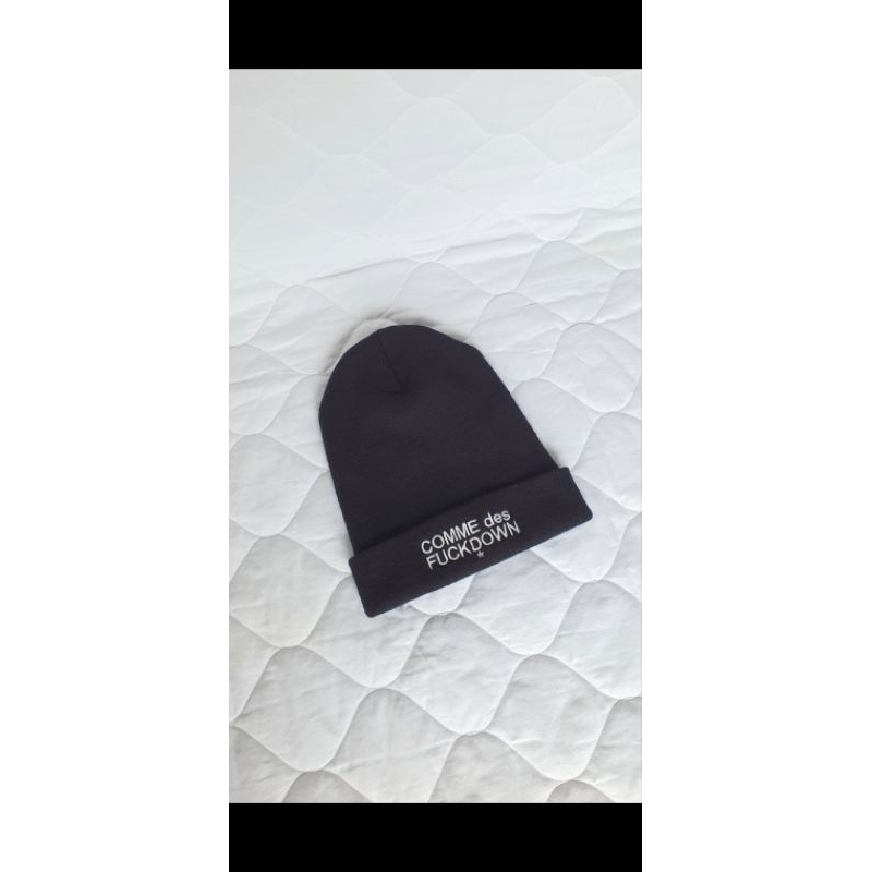 Comme des Fuckdown black beanie cap original / trucker topi hitam kupluk new era baseball 59fifty 9f