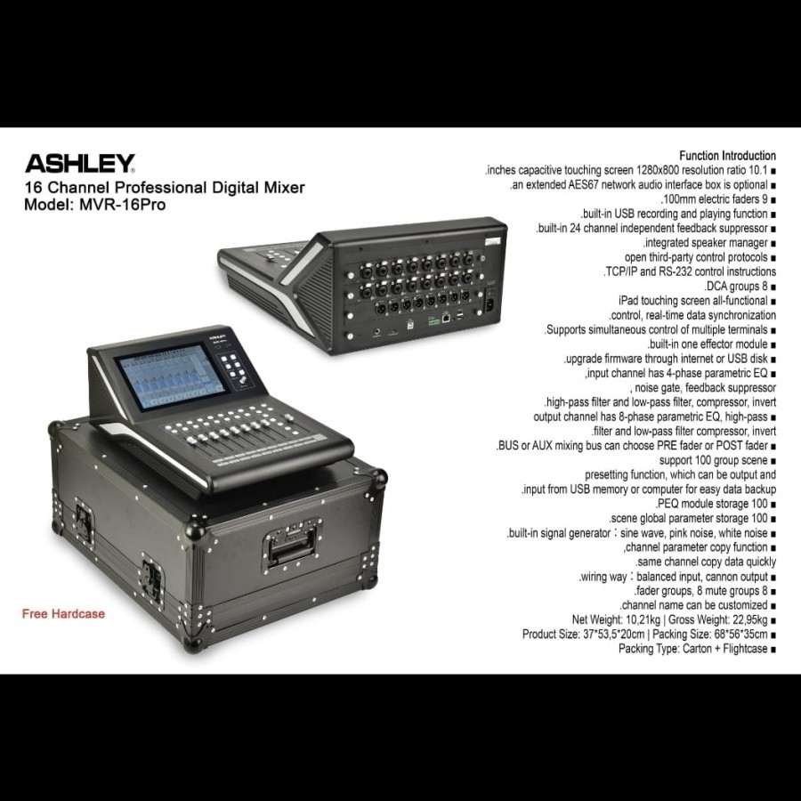 Ashley MVR-16Pro / MVR16PRO / MVR16 PRO - Digital Mixer Audio Profesional 16 Channel