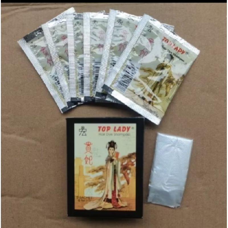 semir shampo top lady / pewarna rambut top lady hitam