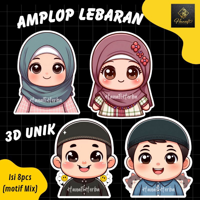 

Amplop lebaran 3D unik tebal