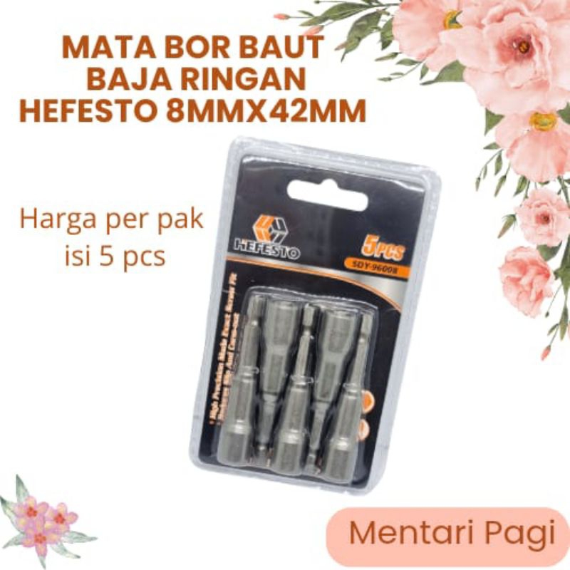 Mata Bor/Sok/Baut Baja Ringan Set Magnet 8mm