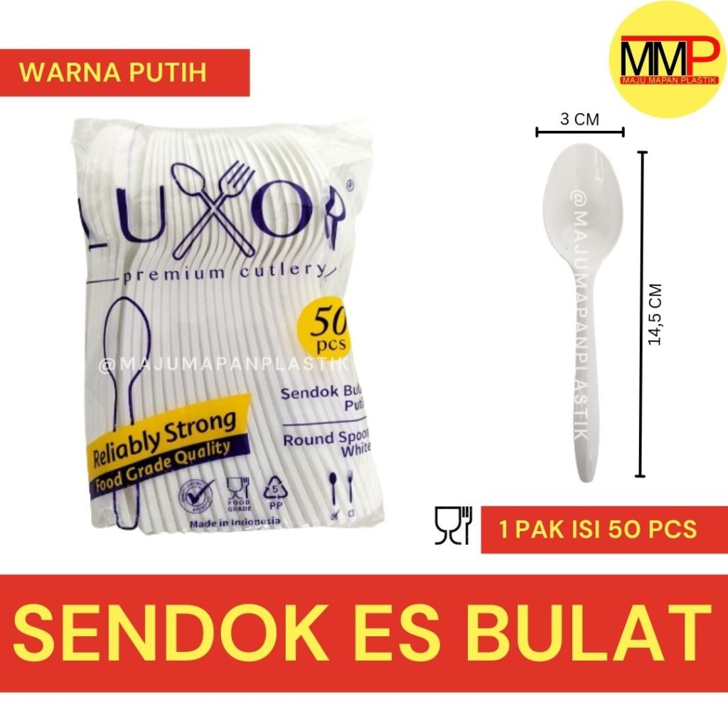 [50 pcs] Sendok Es Sendok Dawet Spoon / Sendok Kecil Sendok Plastik Es Buah / Sendok Bulat