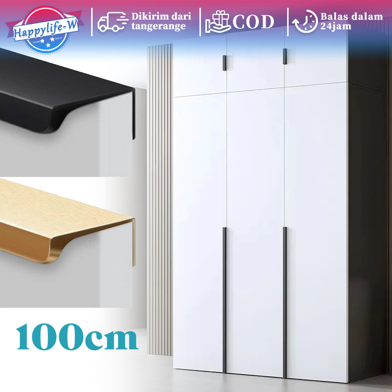 100cm Tarikan Pintu Lemari Panjang Invisible Gagang Pintu Lemari Minimalis Handel Pintu Lemari Tarik