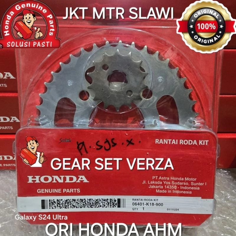 06401 k18 900 gear set gear rantai roda, gear set verza, verza 150 asli honda ahm, ori honda
