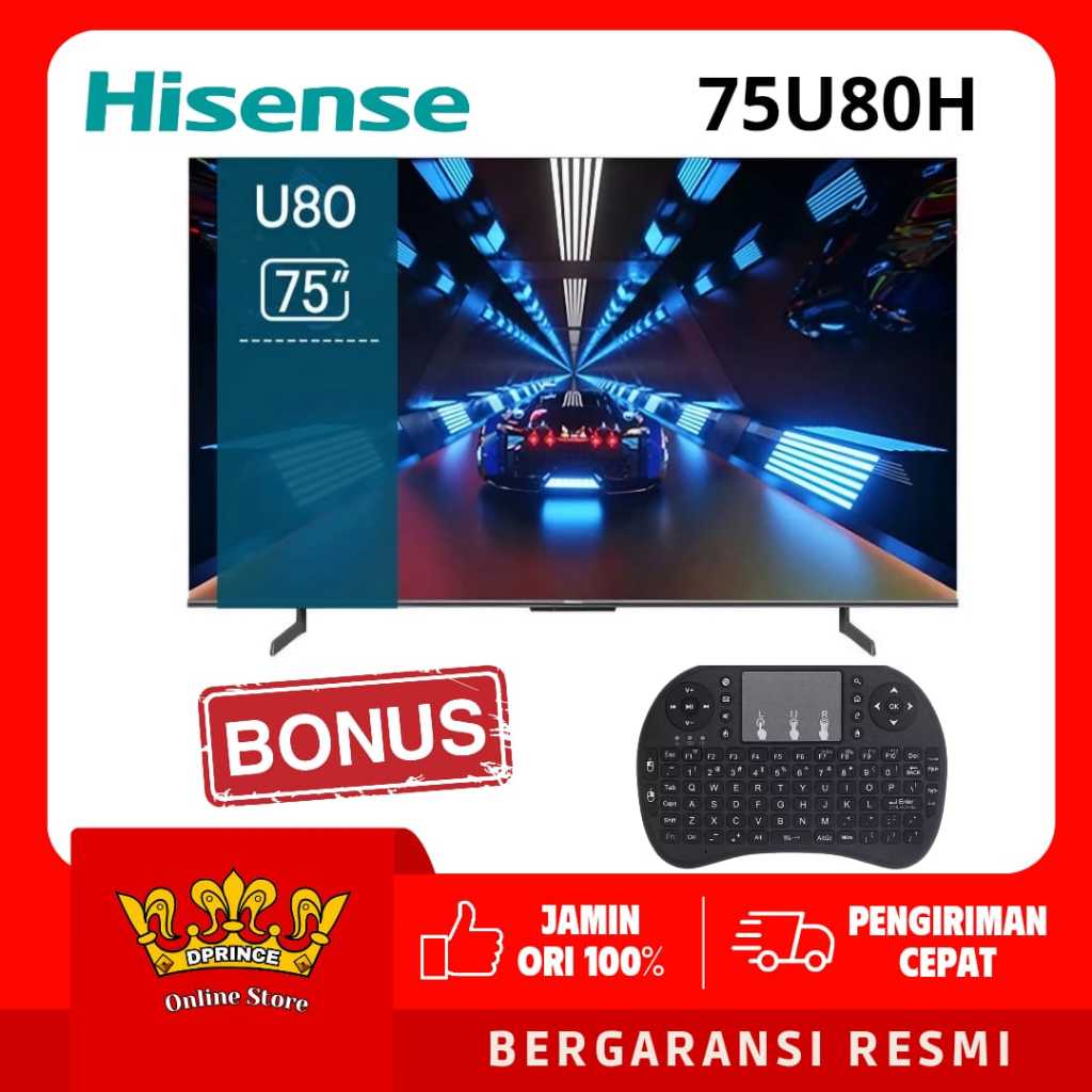 HISENSE LED TV 8K 75 INCH U80H SMART ANDROID 75U80H