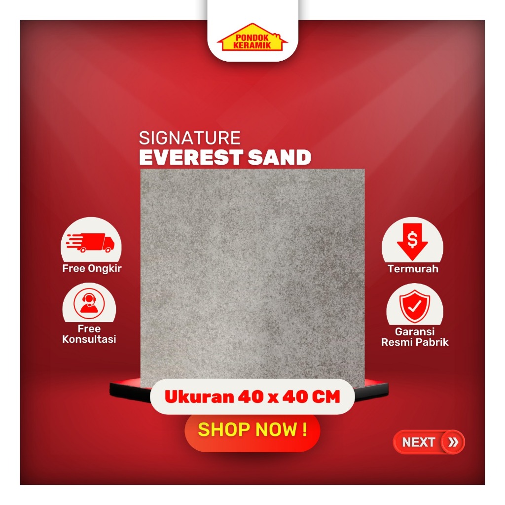 Keramik Lantai Signature 40x40 Everest Sand Matt Kasar