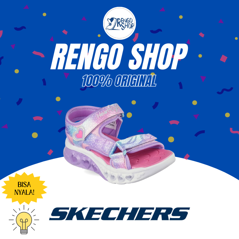[Ori] Sendal Anak Perempuan ADA LAMPU Skechers Heart S Lights Pink 303105L/PKMT