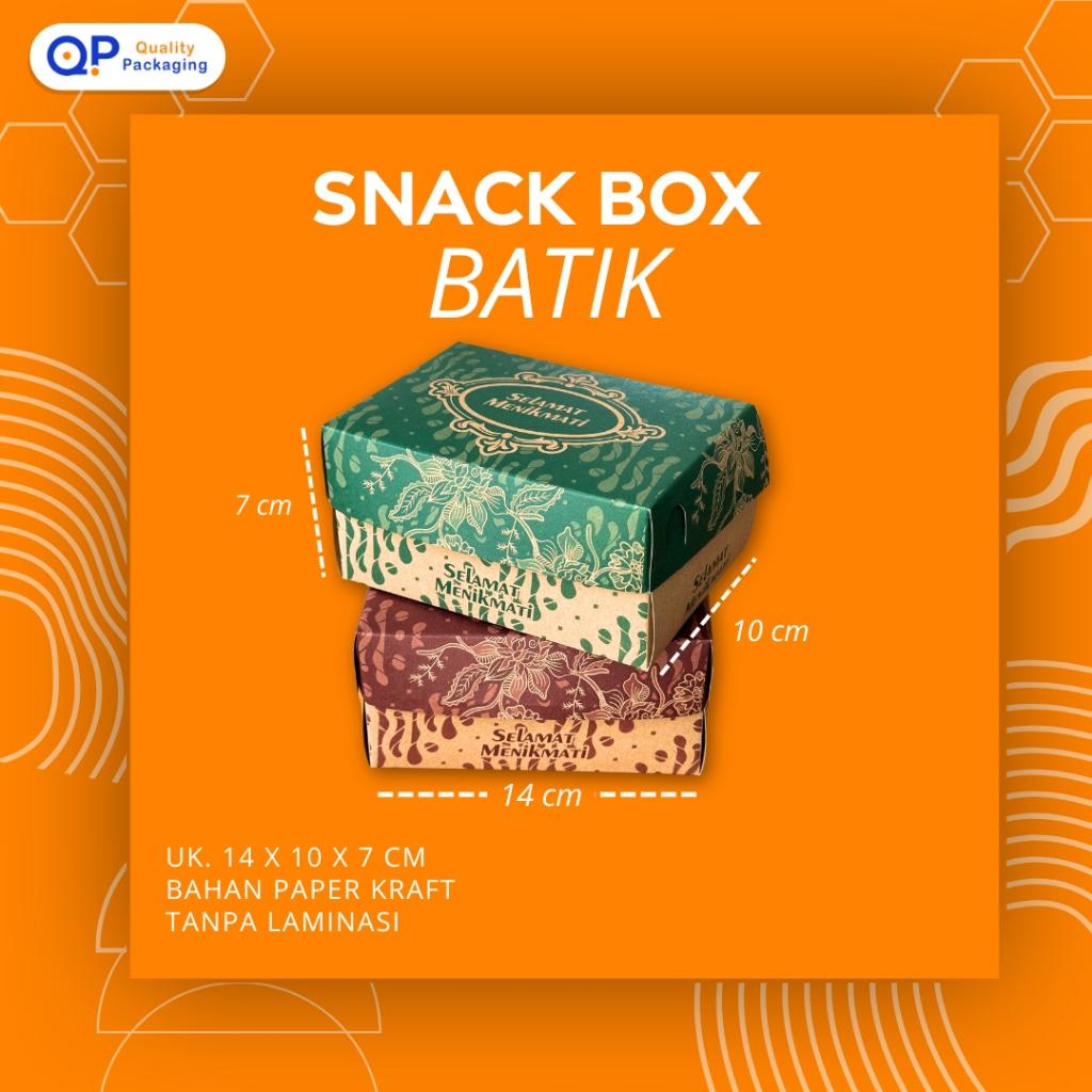 SNACK BOX BATIK | DUS SNACK KUE MAKANAN MOTIF BATIK | BOX SNACK BOX KEKINIAN 14 x 10 x 7 cm