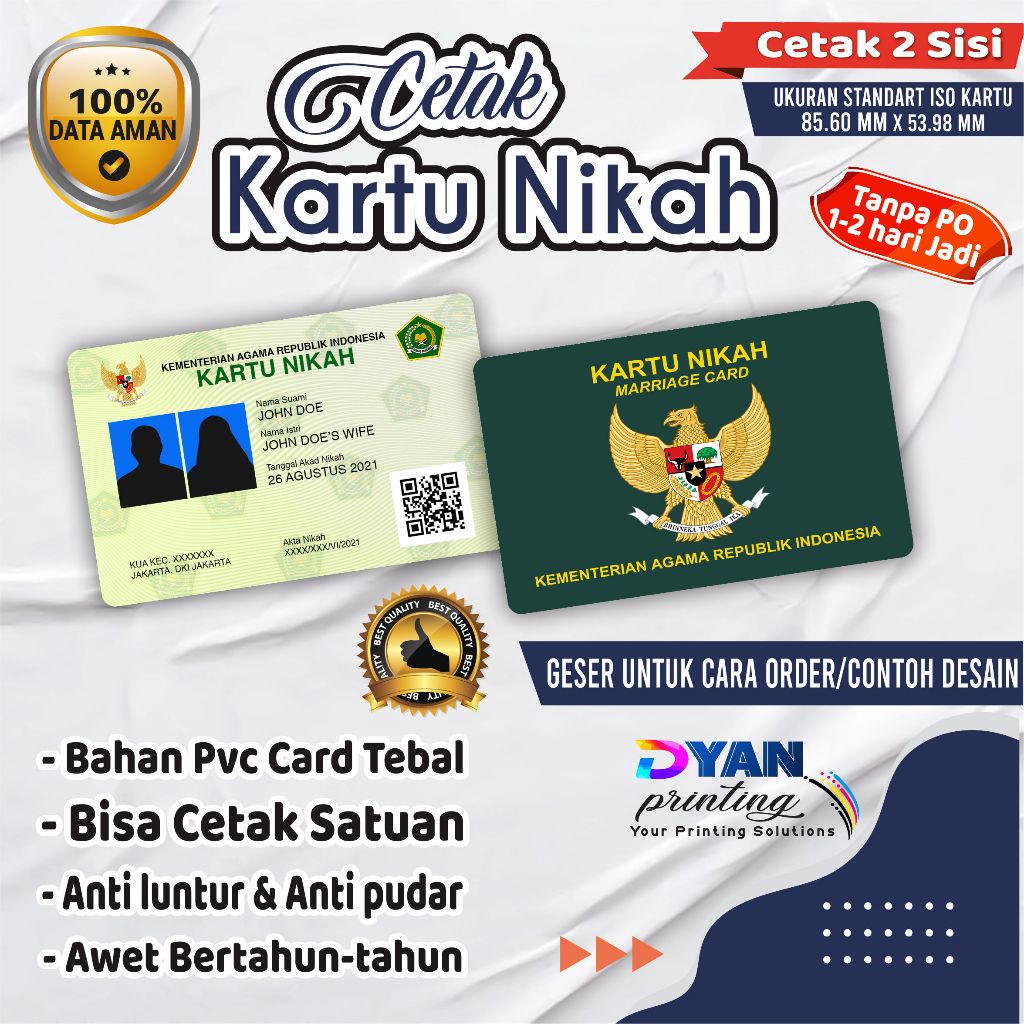 

CETAK KARTU WEDDING, WEDDING CARD , BAHAN PVC CARD TEBAL ANTI LUNTUR & ANTI PUDAR.