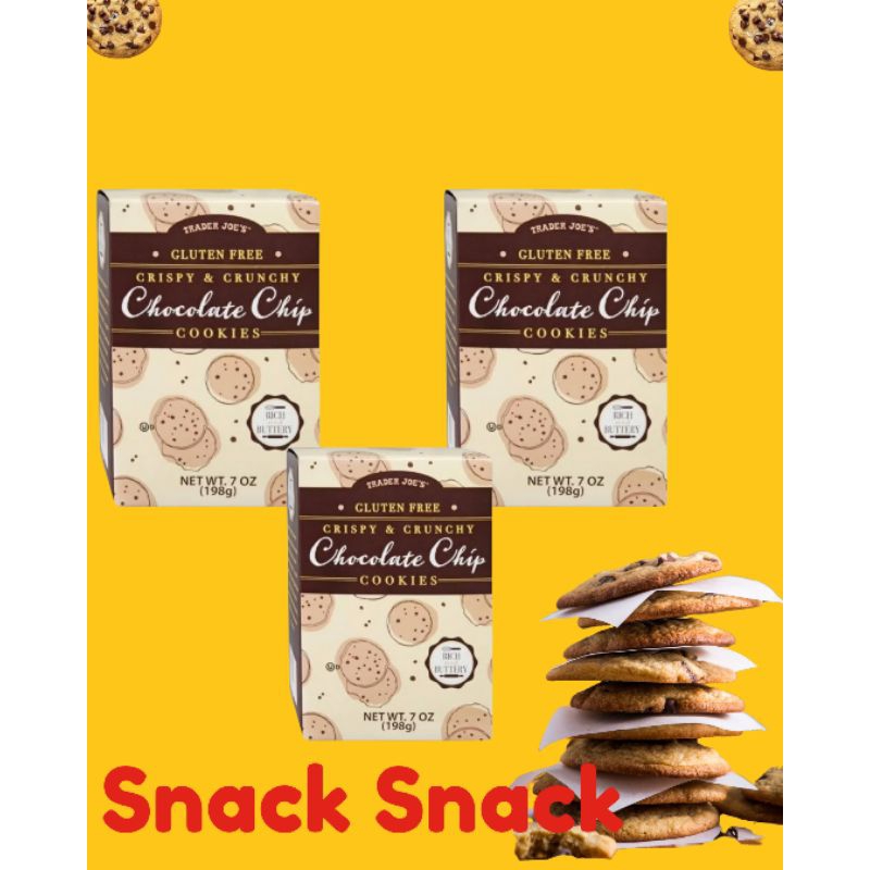 

[100% ORI USA] Trader Joe's Gluten Free Crispy & Crunchy Chocolate Chips Cookies 198g