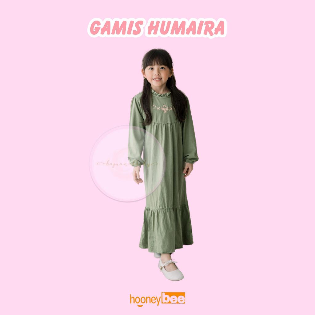 Hooneybee Humaira Olive - Gamis anak Perempuan [Size 2-10 Th] Baju Kaos Cewek