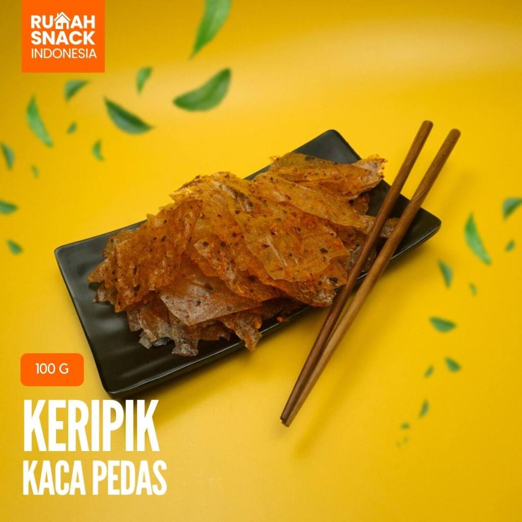 

Snack Cemilan Kripik Seblak Kaca Pedas 100g Renyah