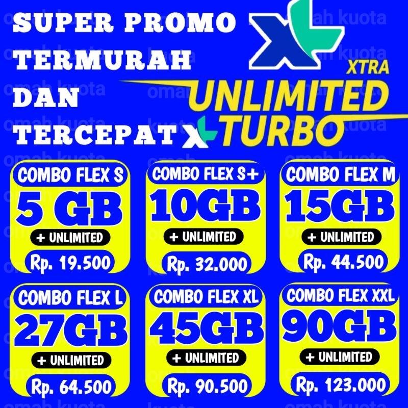 (PROMO XL) PAKET DATA XL MURAH 270GB 100GB 90GB FULL NASIONAL - XTRA COMBO UNLIMITED FLEX