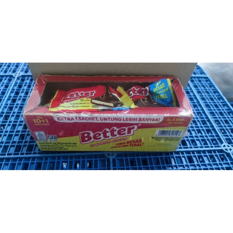 

BETTER BISKUIT CHOCOLATE SACHET BOX 10X27gr SANDWICH COKELAT