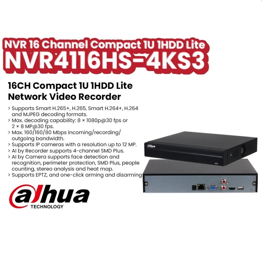 Dahua NVR dhi-nvr4116HS-ei NVR 16 Channel