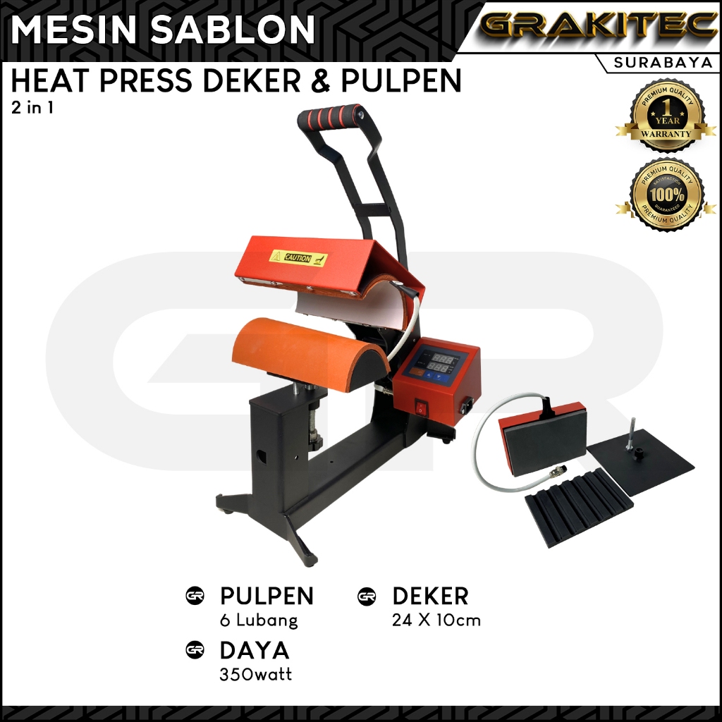 

Grakitec Mesin Press Sablon 2in1 Deker & Pulpen - Premium Sablon Deker Sepakbola Pelindung Kaki sby