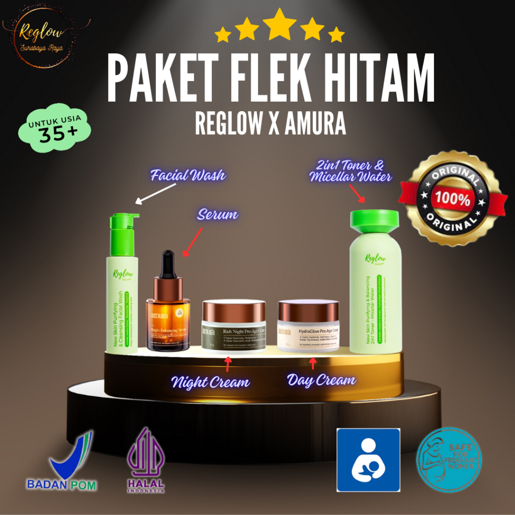 Reglow Amura | Paket Flek Hitam Reglow x Amura tanpa Sunscreen