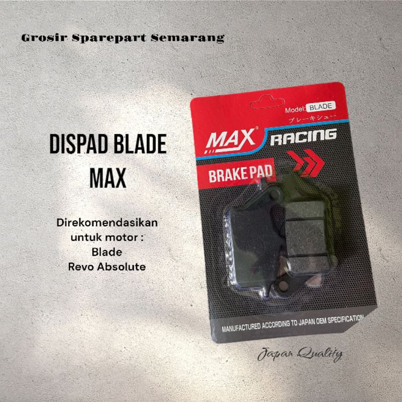 Kampas Rem Cakram Blade (Harga 1 Set) Max Kampas Dispad Prodo Rem Depan Motor Honda Blade Revo absol
