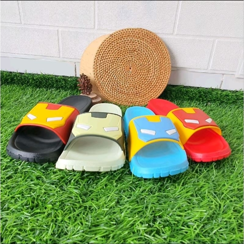 SENDAL ANAK LELAKI SLOP KARAKTER IRONMAN Sandal Fashion