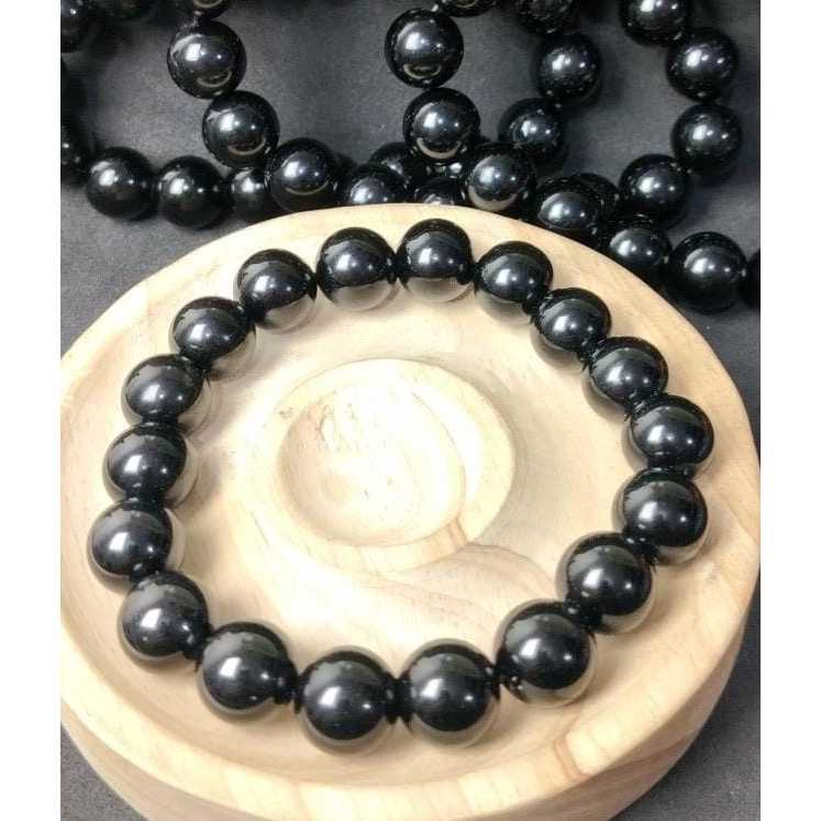 Gelang Black Obsidian Natural 12 mm Top Grade