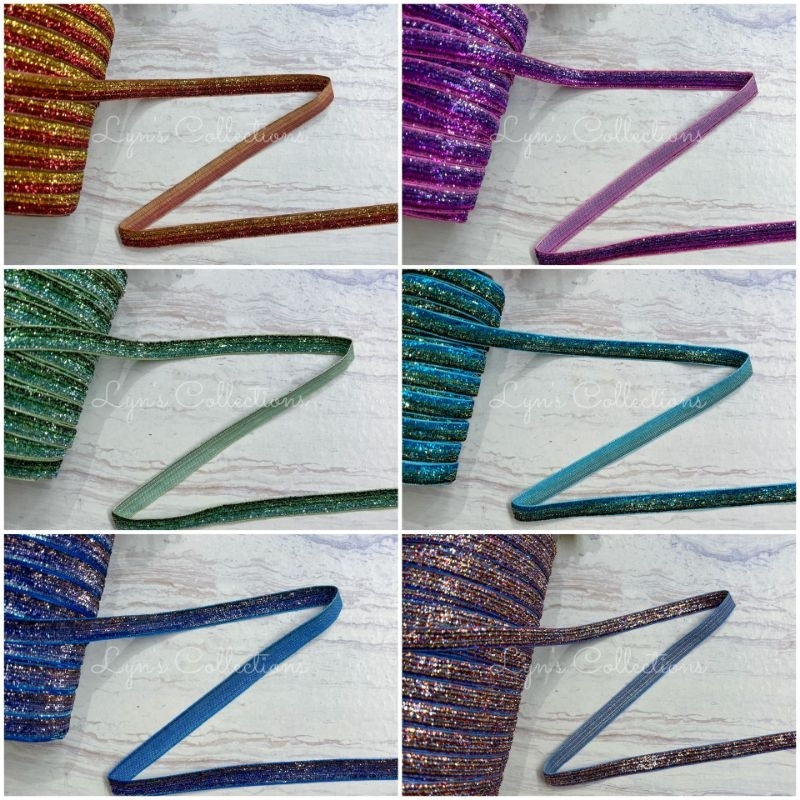 

(1yard = 90cm) Pita Velvet Glitter Gradasi 1cm