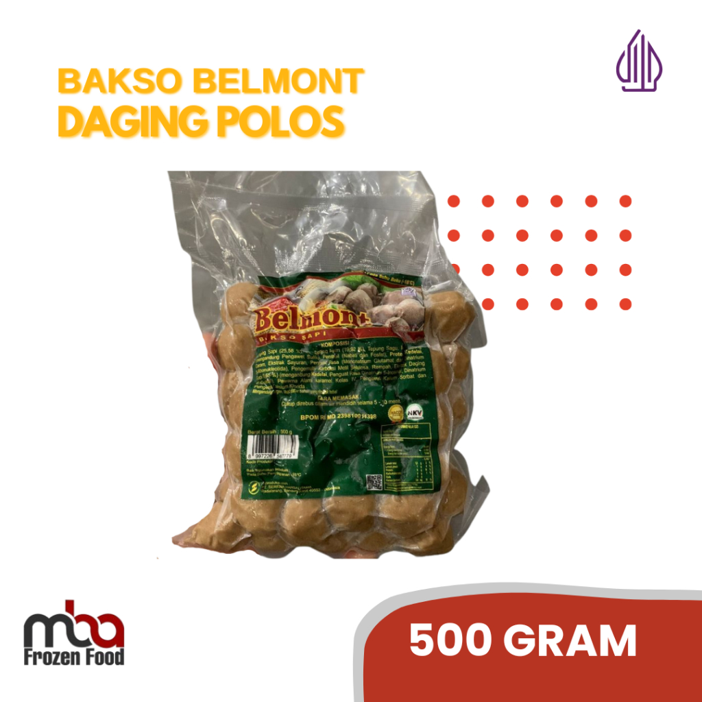 

Belmont Bakso POLOS Daging Sapi/Baso/Meatballs 500 Gram /Bakso /Baksosapi /Pentol /Dagingsapi /Daging /Baso /Frozenfood /Sapi /Meatball