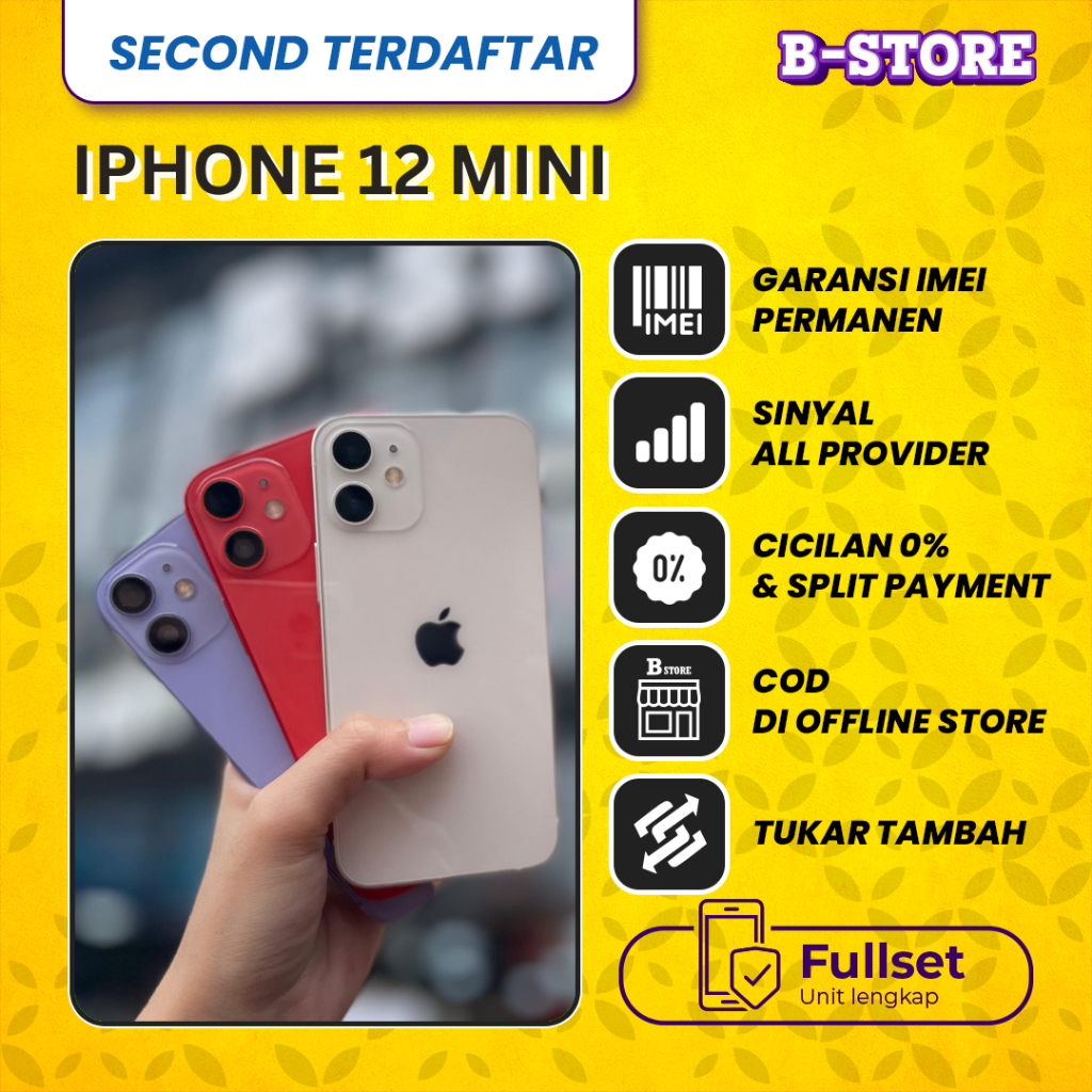 IP 12 MINI 128GB - Fullset Bergaransi - SECOND TERDAFTAR