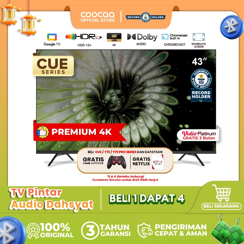 [NEW] [Google TV] COOCAA TV 43 inch - Smart TV - Digital TV - Netflix & Youtube - Google Assistant -