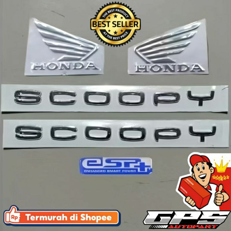 Paket Logo Emblem Timbul 3D Scoopy 2022 2023 2024 Scoopy Prestige Bagus Keras Bukan Sticker